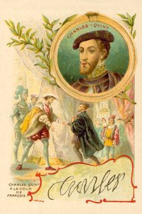 El Emperador Carlos V en la corte de Francisco I de Francia de French School