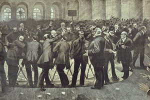 La famosa Corbeille en la Bolsa de París, c.1885