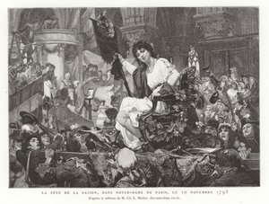 Festival de la Razón en Notre Dame de París, 10 de noviembre de 1793 de French School