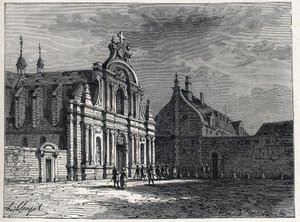 El convento de los Feuillants, lugar de reunión del Club de los Feuillants, una organización política realista durante la Revolución Francesa. Grabado de 1889. Colección privada