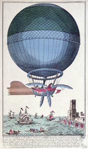 El primer cruce del canal por aire de Jean Pierre Francois Blanchard (1753-1809) y John Jeffries (1744-1819), 1785