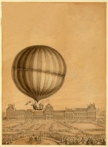 El primer vuelo en globo de gas tripulado, 1 de diciembre de 1783, c.1783