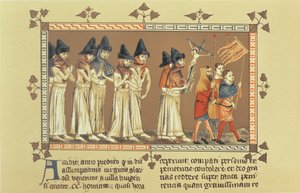 Los Flagelantes en Doornik en 1349, copia de una miniatura de la Crónica de Aegidius Li Muisis de French School
