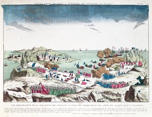 La incursión francesa en St. John en Terranova el 2 de junio de 1762 bajo el mando del Chevalier du Ternay (1722-80), finales del siglo XVIII de French School