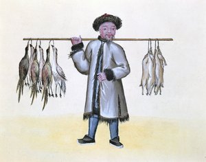 El comerciante de caza, de un libro sobre los pregones callejeros de Pekín, c.1785 de French School