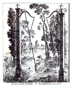 El columpio del jardín en Rambouillet, de Details des Nouveaux Jardins a la Mode por George Louis le Rouge, publicado en 1775-78 de French School