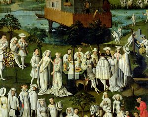El jardín del amor en la corte de Felipe el Bueno, en los jardines del Château de Hesdin en 1431 (detalle) de French School