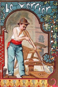 El soplador de vidrio, c.1899 de French School