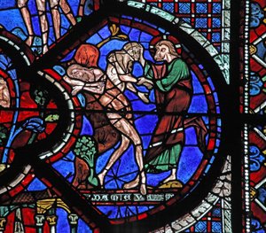 La ventana del Buen Samaritano: Dios crea a la mujer de la costilla de Adán dormido