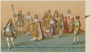 Los grandes oficiales del estado en una coronación de French School