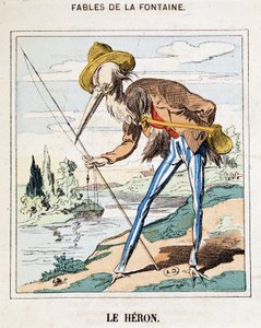 La garza (Fábulas de La Fontaine) de French School