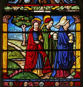 Las santas mujeres en la tumba de Cristo de French School