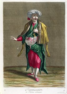 El Janissary, de la Colección de Grabados de Trajes del Levante, grabado por Philippe Simonneau (1685-c.1753) 1707-08