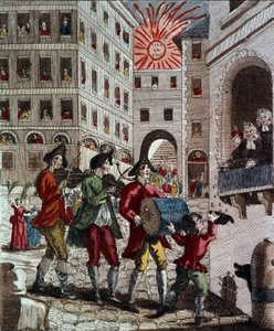 La alegría del pueblo francés, celebrando al rey y el regreso del parlamento en septiembre de 1788 de French School