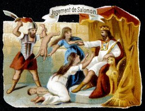 El Juicio de Salomón - Cromo, finales del siglo XIX