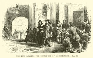 El rey dejando el lecho de muerte de Monseigneur de French School