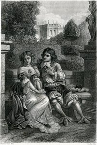 El rey de Francia Luis XIV en la galante compañía de Mademoiselle de la Vallière de French School