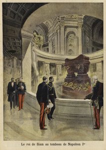 El Rey de Siam visitando la tumba de Napoleón I, París, 1897