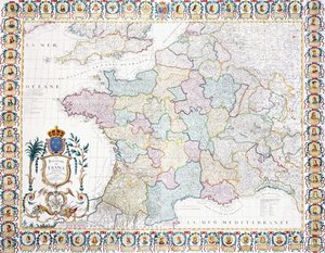 El Reino de Francia dividido en gobiernos locales, 1751 de French School