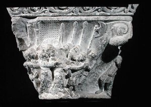 El beso de Judas, relieve de un capitel