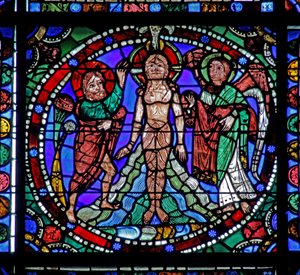 La vida de Cristo: El bautismo en el Jordán de French School