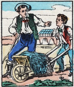 El horticultor. Grabado en "La chanson des metier". Imágenes de Epinal, finales del siglo XIX. Colección privada. de French School