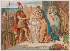 El Matrimonio de Galeswinthe con el Rey Chilperico I de French School