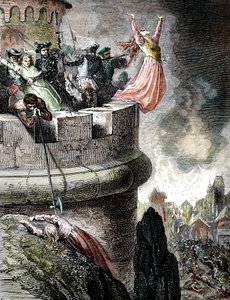 La masacre de los valdenses de Mérindol en 1545, 1866 de French School