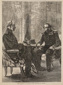 El encuentro de Napoleón y el Rey de Prusia, septiembre 1870, ilustración de la Historia de la Guerra entre Francia y Alemania, 1870-1871 de French School