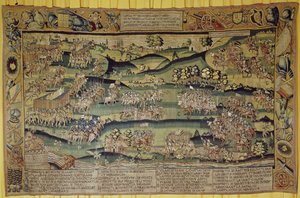 El encuentro de los dos ejércitos en la batalla de Jarnac, 13 de marzo de 1569 de French School