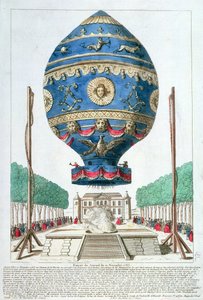 El experimento del globo de los hermanos Montgolfier en el Château de la Muette, 21 de noviembre de 1783