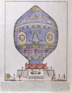 El experimento del globo de los hermanos Montgolfier en el Château de la Muette, 21 de noviembre de 1783 de French School