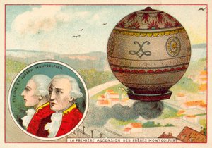 El primer ascenso en globo de los hermanos Montgolfier de French School