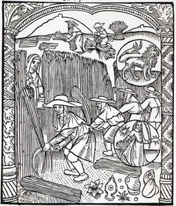 El Mes de Agosto, de un calendario de pastores, 1496 de French School
