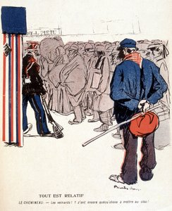 El Monte de Piedad: Todo es relativo, el ferrocarril: los afortunados, todavía tienen algo que empeñar - en “El plato con mantequilla” n° 03/06/1905 de French School