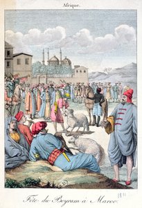 El Festival Musulmán de Eid-el-Kabir en Marruecos, 1811 de French School