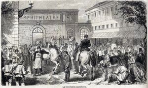 La escuela nacional de veterinaria de Alfort - Las grandes escuelas de Francia - escuela veterinaria de Maison Alfort en 1866 - La consulta diaria - Grabado en “Le monde illustre” de 1866 de French School