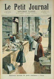La nueva oficina de correos auxiliar en París, de Le Petit Journal, 18 de mayo de 1894 de French School