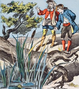 El Roble y el Junco, ilustración de las Fábulas de La Fontaine de French School