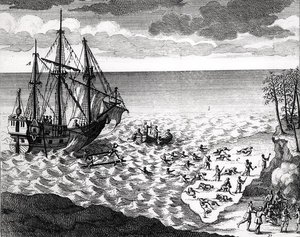 El pelícano hundiéndose cerca de la costa, de Histoire de l