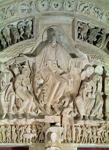 El Pentecostés, del tímpano del portal central, c.1120 de French School