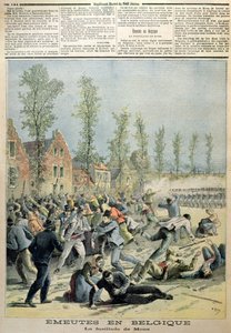 Los disturbios en Mons, ilustración de Le Petit Journal, mayo de 1893 de French School