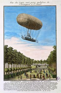 El dirigible Robert sobre Saint Cloud, París, 15 de julio de 1784 de French School