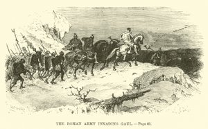 El ejército romano invadiendo la Galia de French School