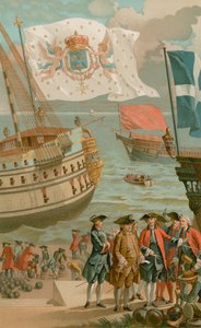 La bandera real, la bandera de la galera, la bandera de la marina mercante