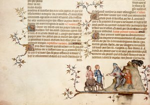 El Sacrificio de Isaac, de La Biblia de Jean de Sy, c.1355