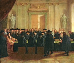 El Sello Sostenido por Luis XIV (1638-1715) ante Miembros del Consejo de Estado y la Corte de Apelación en 1672, 1672