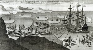 El barco haciendo alianza con los esquimales, de 