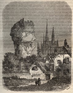 La Torre de Gallardon - torre feudal, data del siglo XII - grabado en “Histoire de France” por Victor Duruy (1811-1894) - 1882