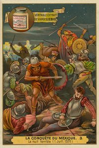 La Noche Dolorosa: El levantamiento azteca contra los españoles, julio de 1520, La conquista de México, Tarjeta Liebig